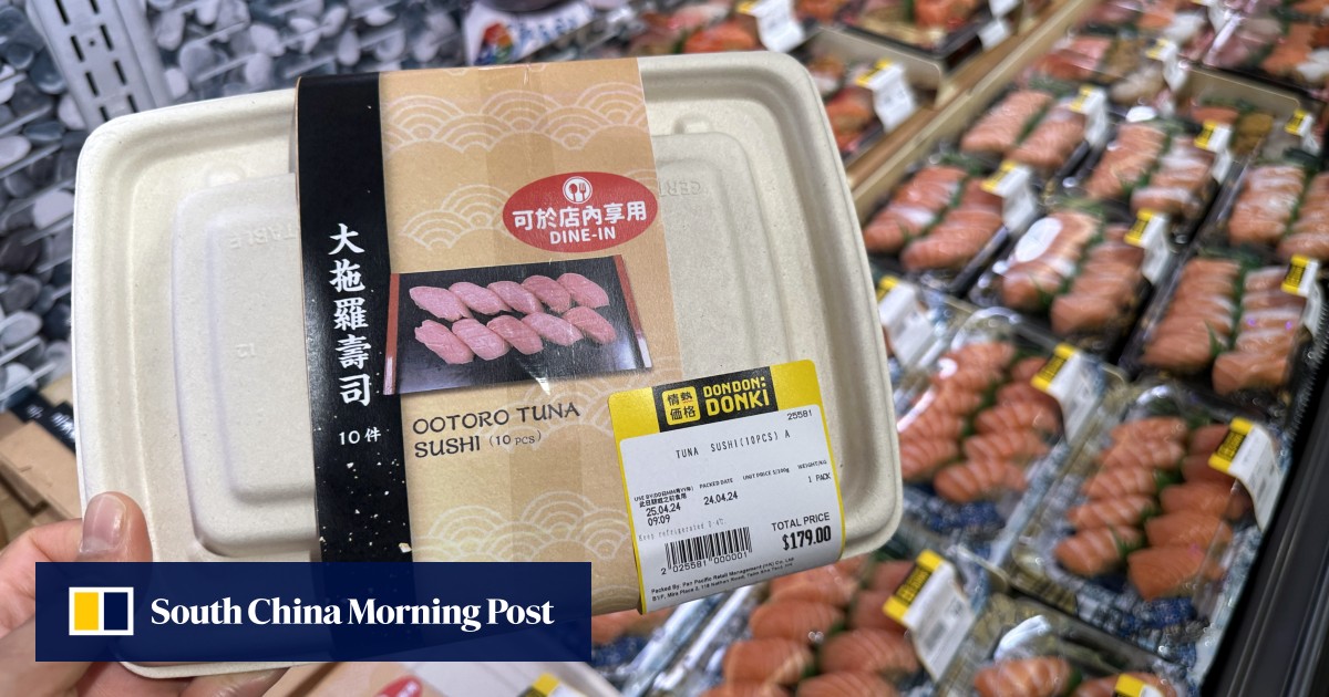 Larangan plastik Hong Kong: pihak berwenang mendapat kecaman atas permainan menebak sushi di supermarket